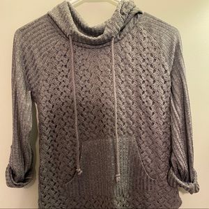 Gray Lace Cow-neck Shirt